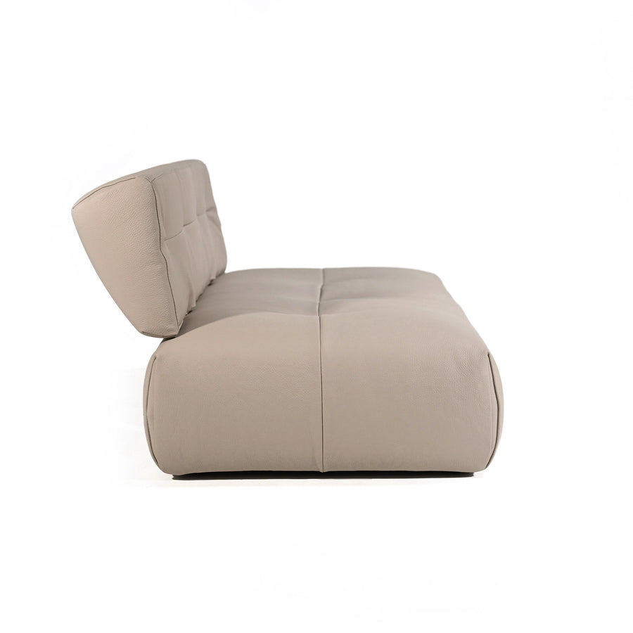 CIERRE Tab Armless Sofa 196 in leather Cougar 96, profile detail, backrest raised, ©Spencer Interiors Inc.