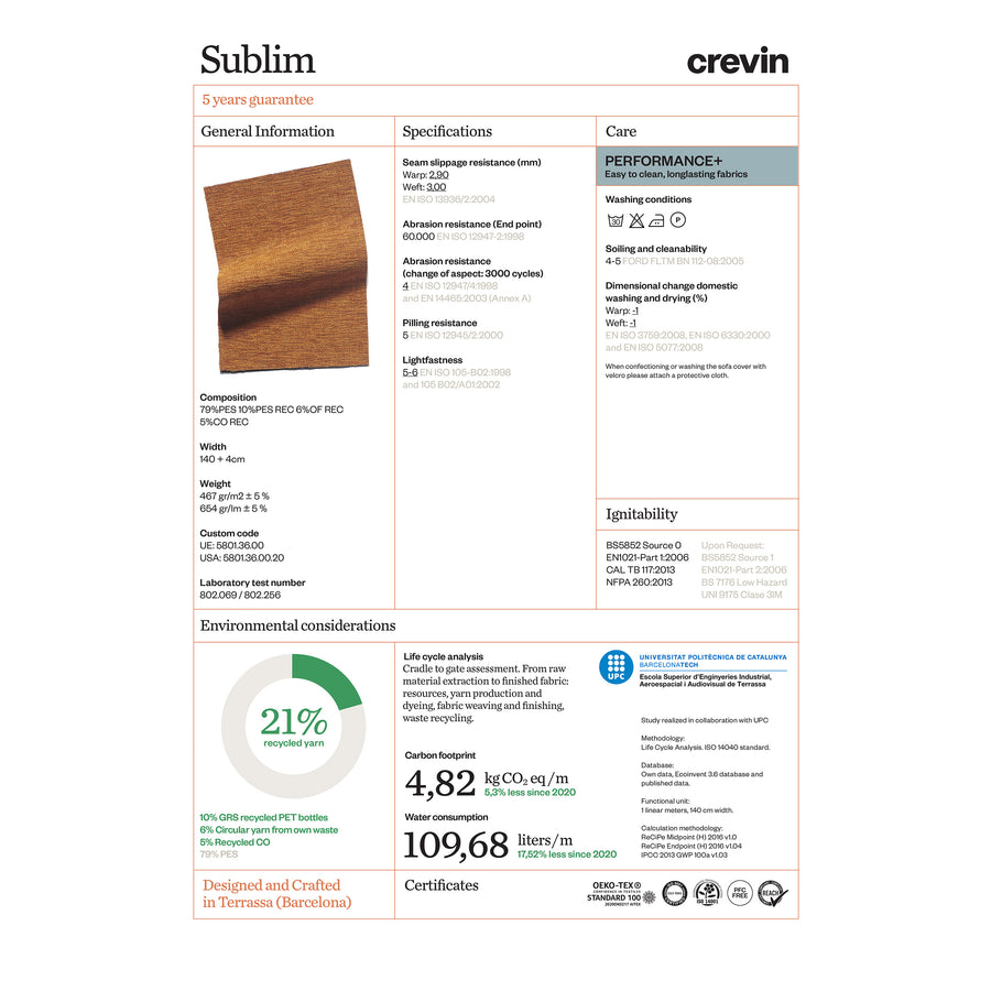 Crevin fabric Sublim
