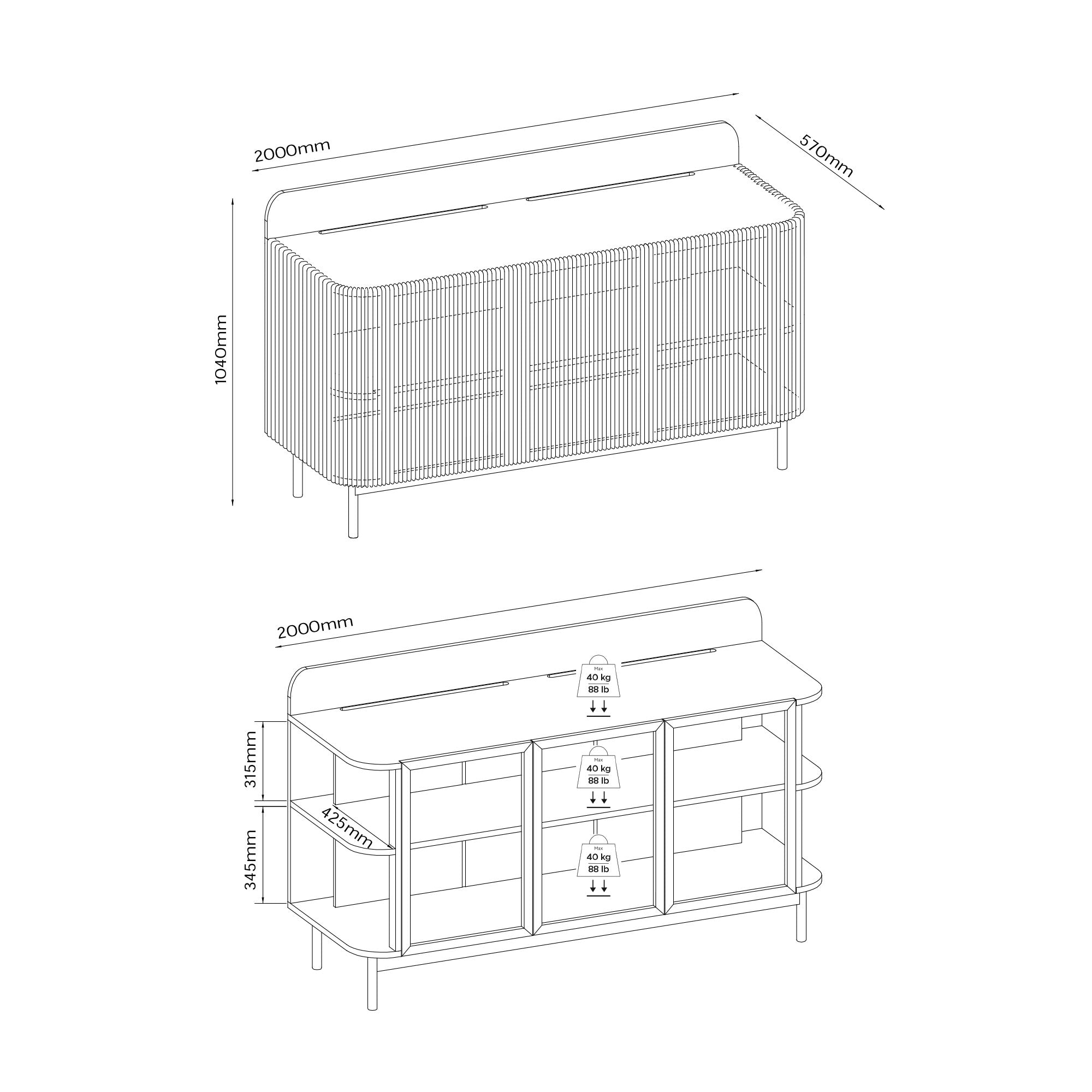 Bolia Denmark, Cord Entertainment Console 200 – Spencer Interiors