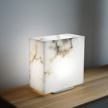 DEMA Alabaster table lamp, large, ambient 1