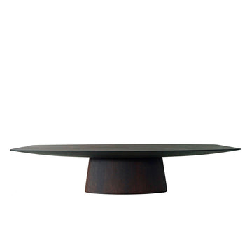 EMMEMOBOLI Evan Table, Plain Top, in Brown Stained Oak