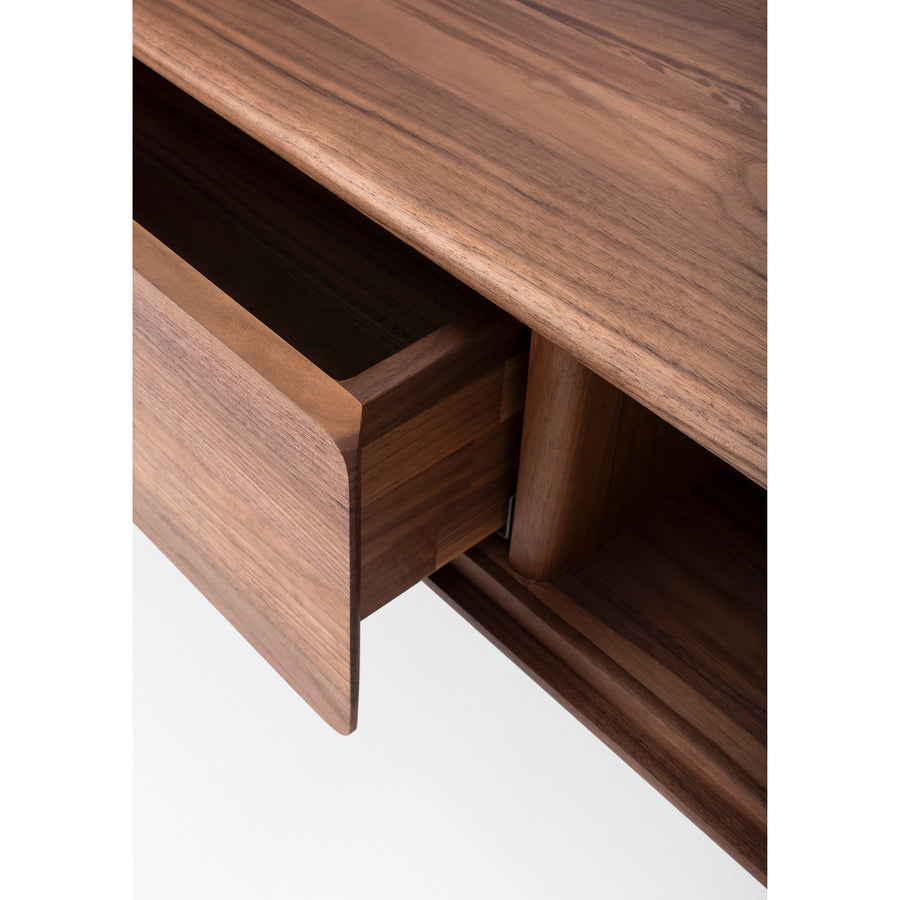 GAZZDA Fawn Lowboard with 2 Drawers in solid Walnut, drawer detail
