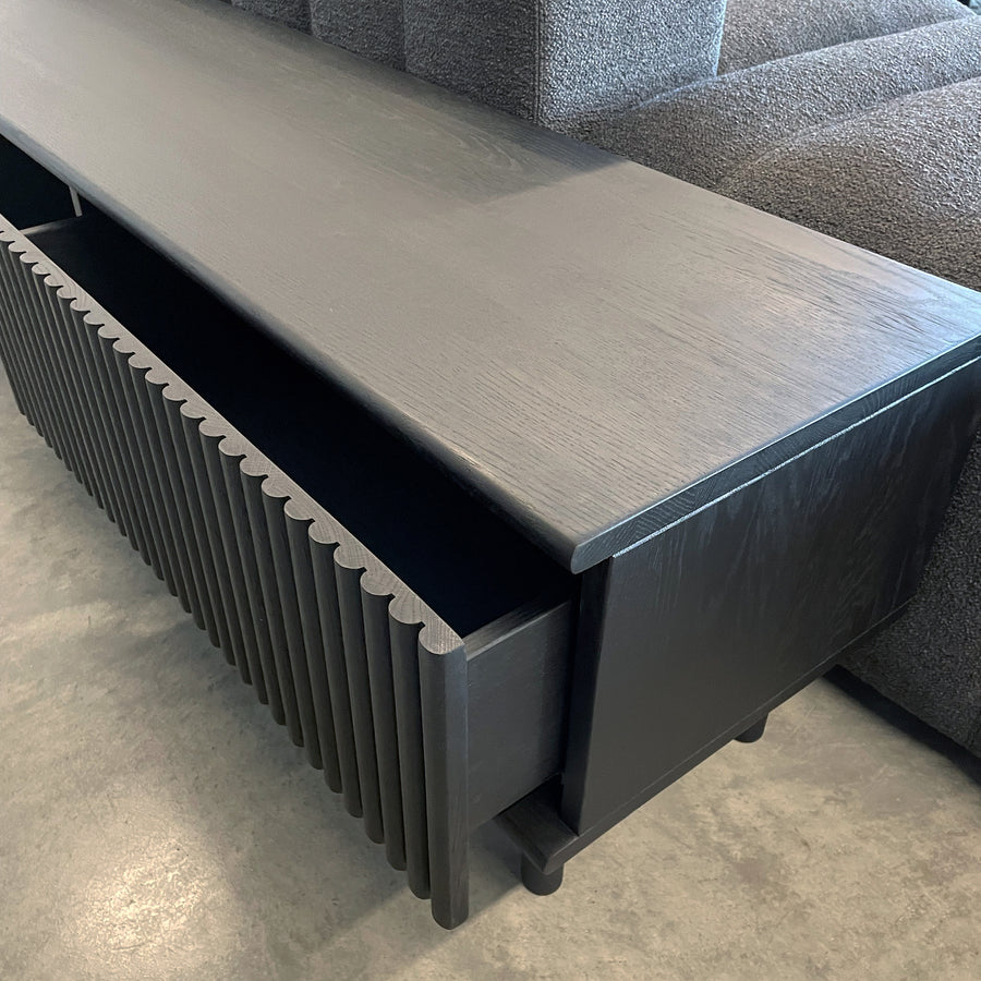 WOAK Design, Groove Lowboard in Black Stained Oak, drawer detail