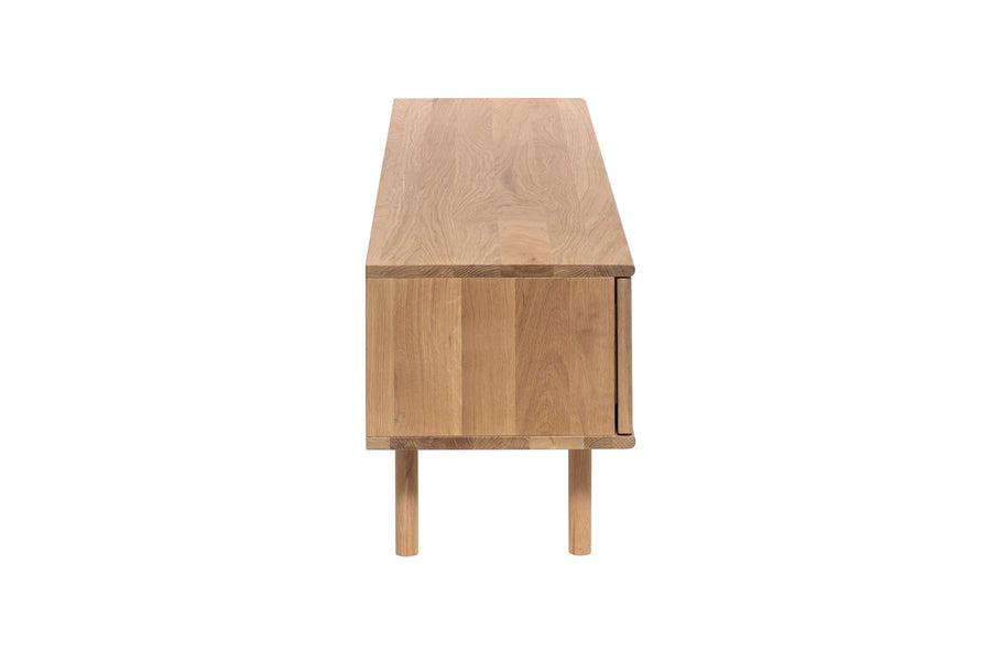 WOAK Design, Groove Lowboard in solid Oak, side view