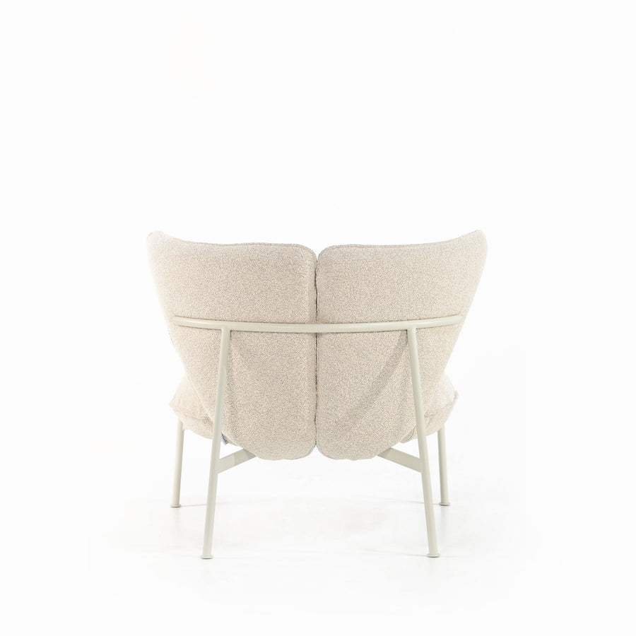 CIERRE Gina Lounge Chair in Grey-White metal & Bouclé 100 fabric, back view, ©Spencer Interiors Inc.