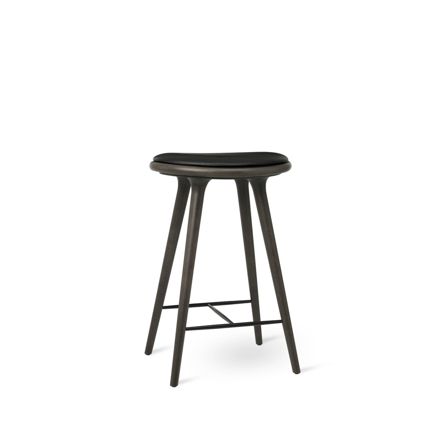 MATER High Stool, Sirka Grey Beech & Black leather