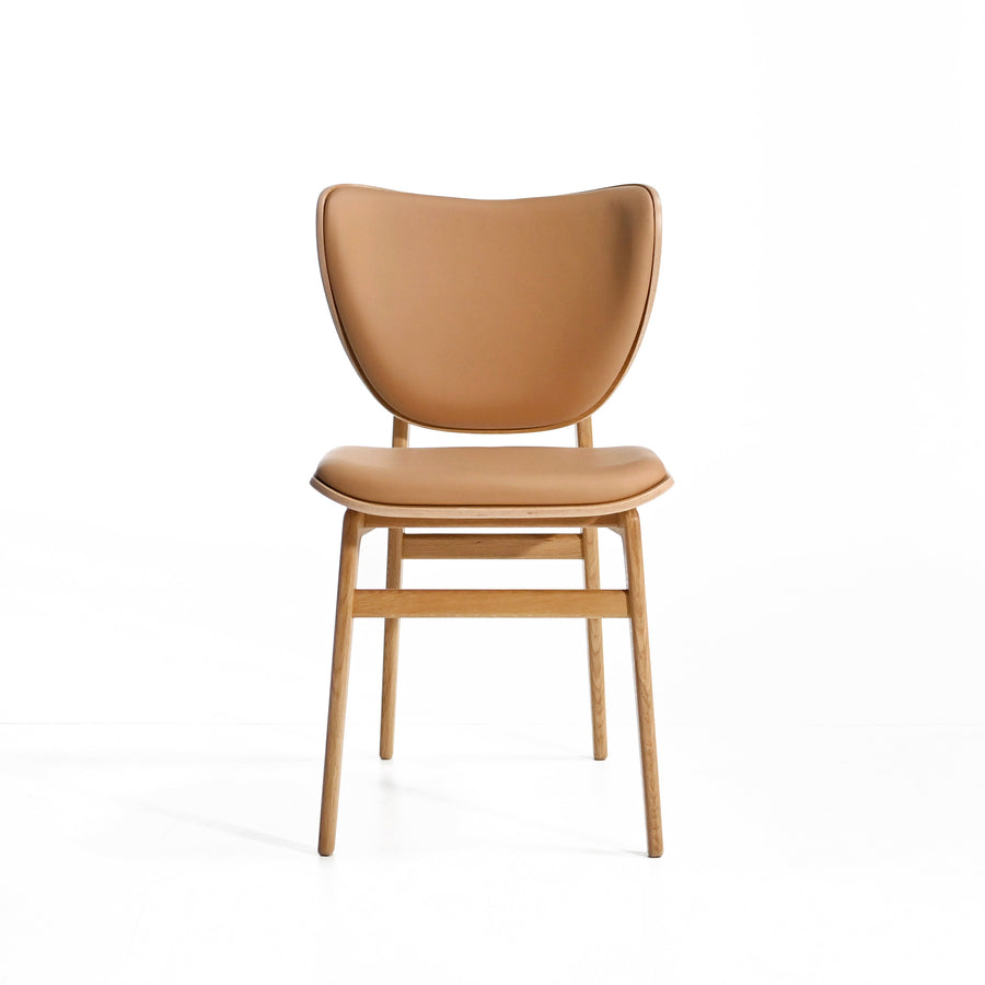 NORR11 Elephant Chair in Natural Oak, Leather Ultra Camel, front, ©Spencer Interiors Inc.