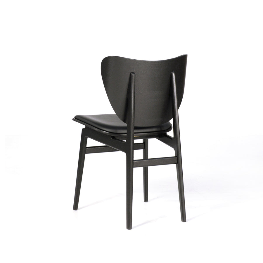 NORR11 Elephant Chair Black Oak, Black Leather Ultra, back turned