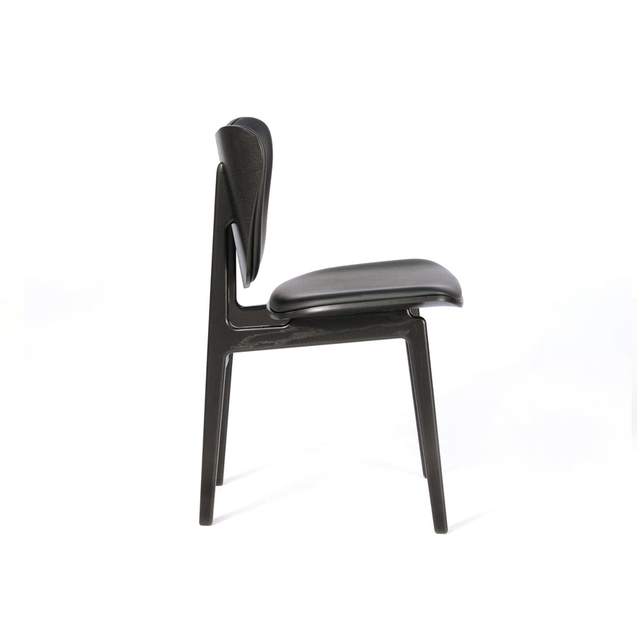 NORR11 Elephant Chair Black Oak, Black Leather Ultra, profile