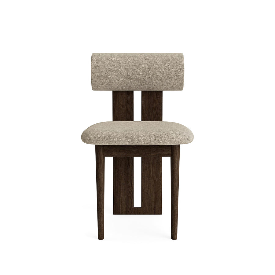 NORR11 Hippo Dining Chair, Dark Smoked Oak, Barnum 3, front view