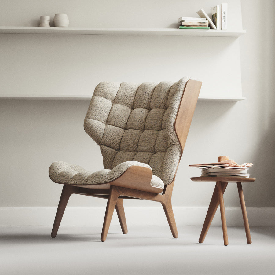 NORR11 Fin Side Table and Mammoth Armhair, light smoked Oak