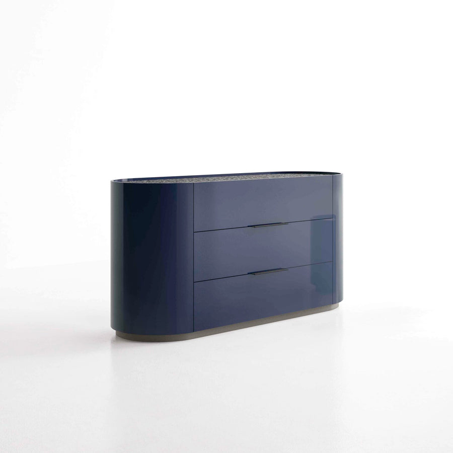 PIANCA Dedalo Drawers With Plinth, Glossy Lacquer Oceano
