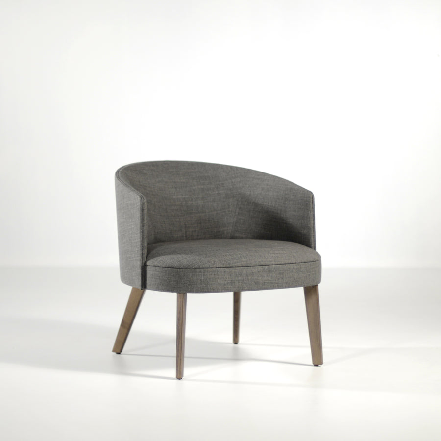 Potocco Lena Armchair, fabric category 2, dark grey, front turned