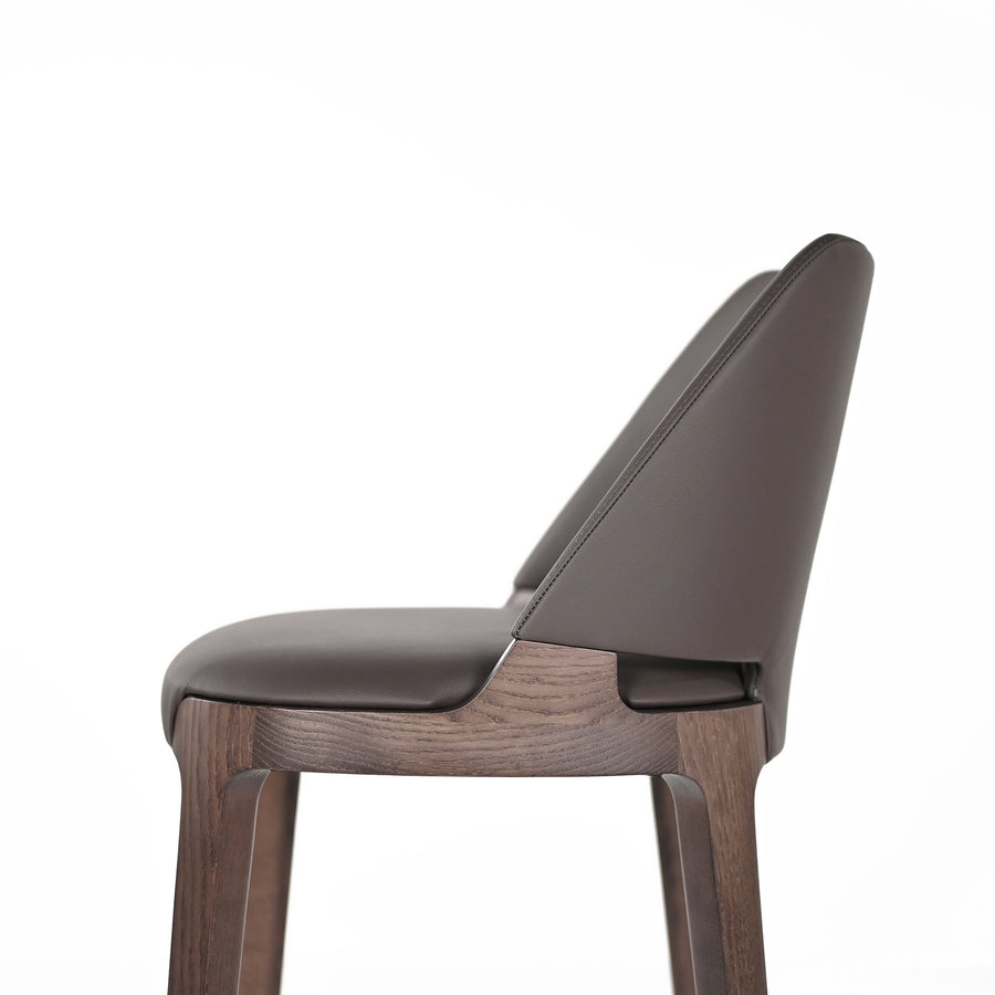 Potocco Velis Stool in Moka Stain, seat detail, ©Spencer Interiors Inc.