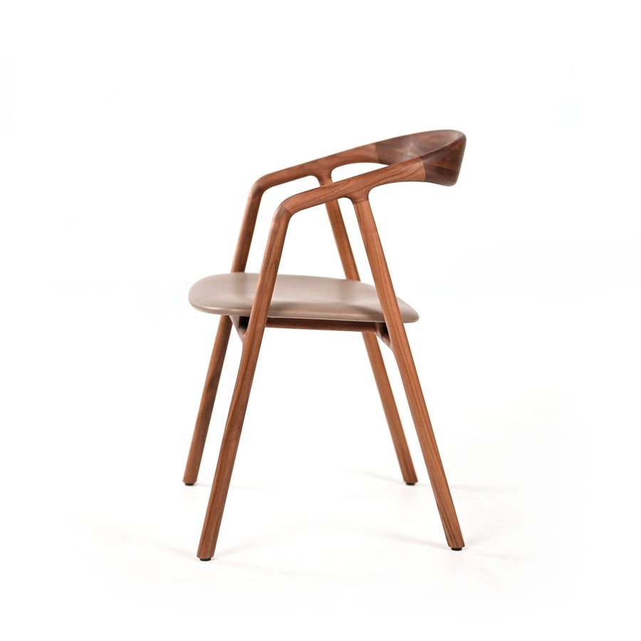 WOAK DESIGN Bled Chair in solid Walnut, Profile turned