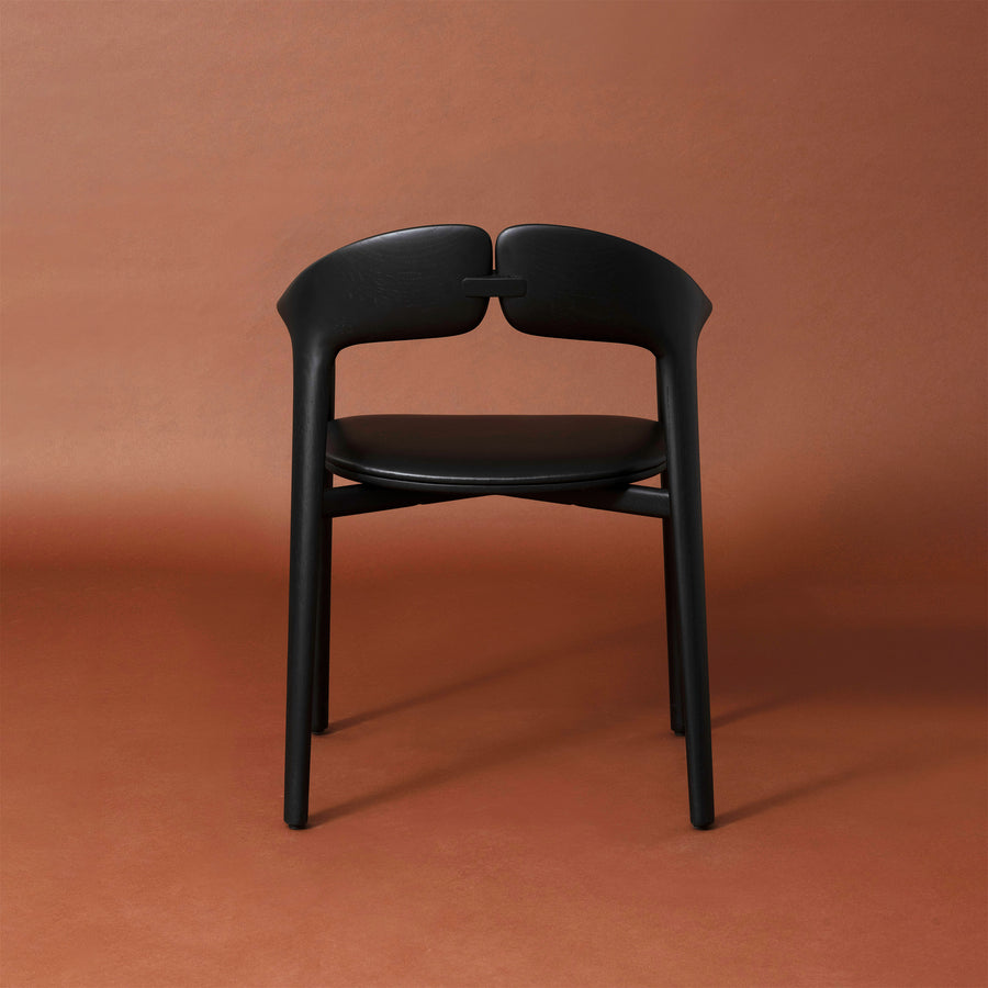 WOAK Lepida Armchair in Black Oak, back facing