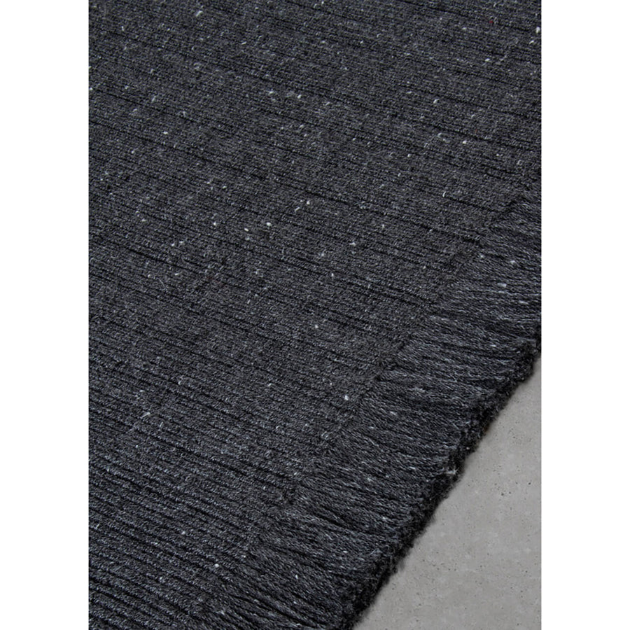 AMINI Pierre Charcoal Rug, fringe detail