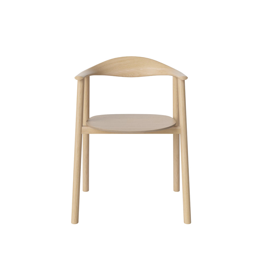 BOLIA Swing Chair in White Pigmented Oak, front