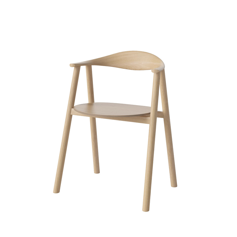 BOLIA Swing Chair in White Pigmented Oak, front turned