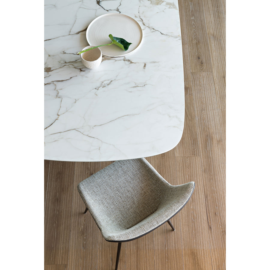 BONALDO Ax Table with Calacatta Silk Ceramic Top, top detail 2