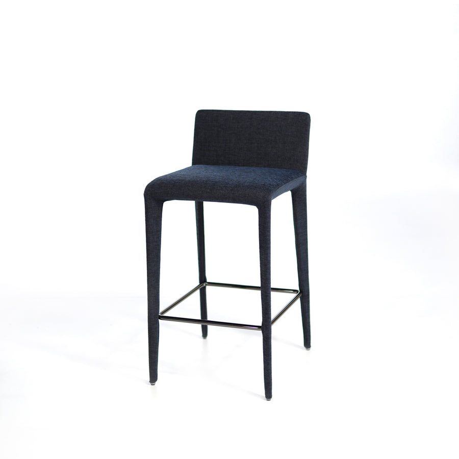 Bonaldo Filly Too Counter Stool covered in Crevin Efficiency fabric, front, made in Italy, © Spencer Interiors Inc.
