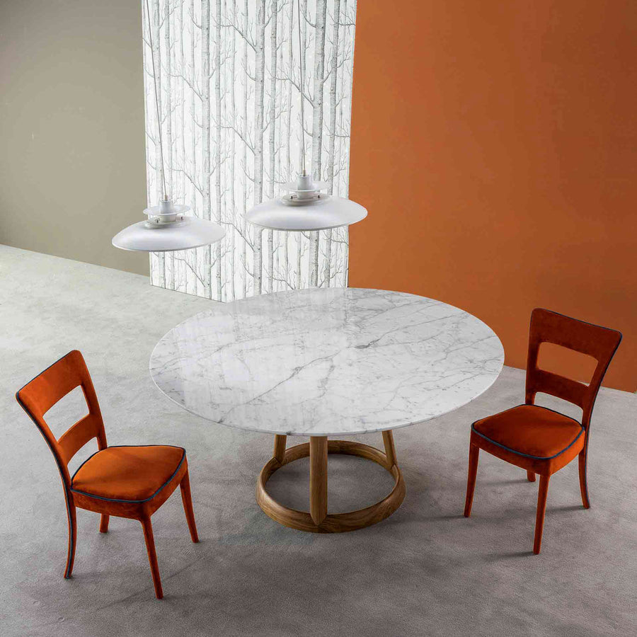 Bonaldo Greeny Round Table with marble Top, ambient - made in Italy