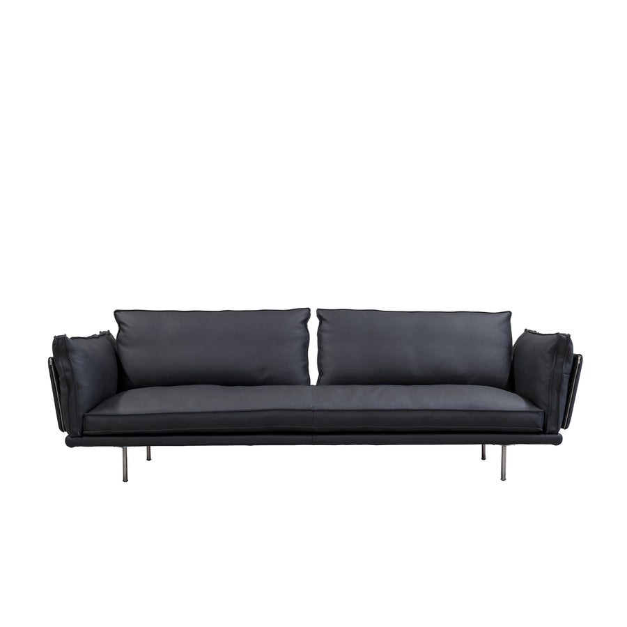 Cierre Divine Sofa in Black Leather - front