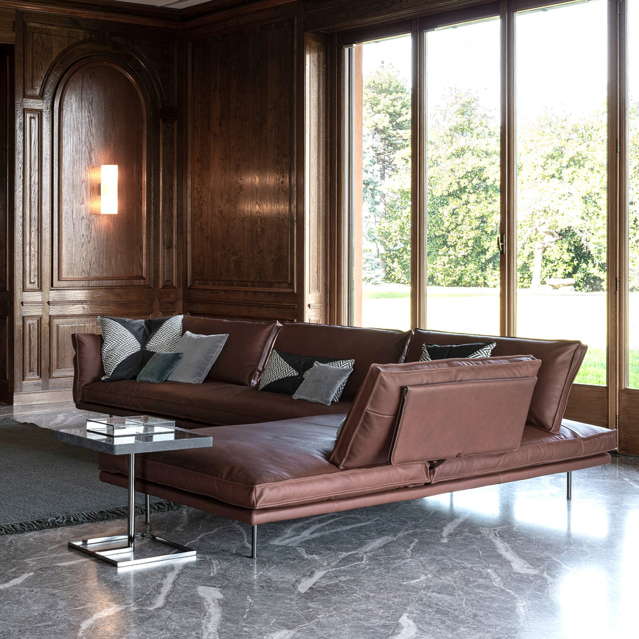 Cierre Divine Sectional in Leather - made in Italy - Spencer Interiors