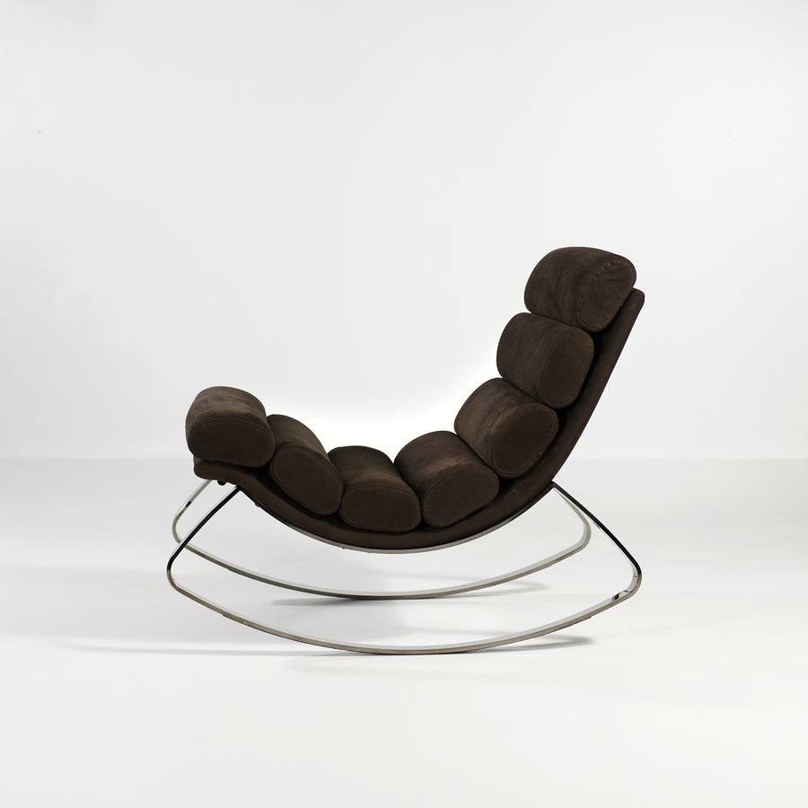 Cierre Monet Rocking Chair in Leather, profile, © Spencer Interiors Inc.