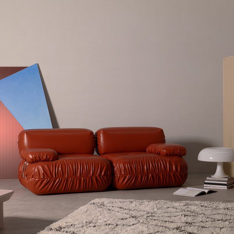 CIERRE Option 2 piece modular sofa in Ibiza 53 Leather, ambient