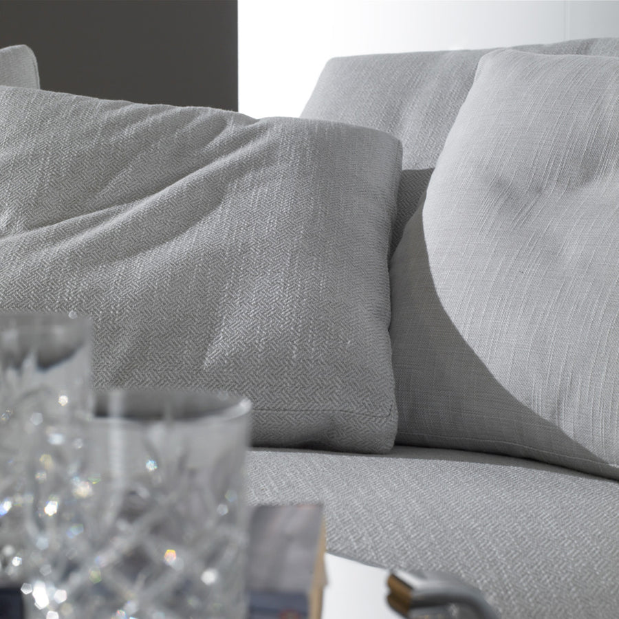 Casadesus Alex Sofa - Classic Modern, Made in Spain, cushion detail  | Spencer Interiors
