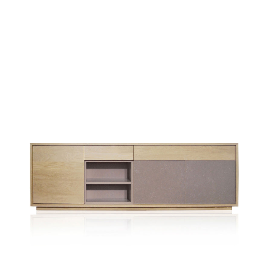 Expormim, Sideboard in Solid Oak With 2 Lacquered Doors