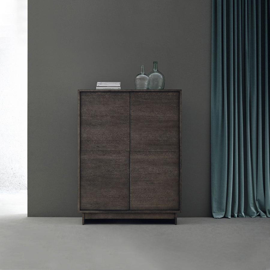 Expormim, Tall Cabinet in Solid Oak with 4 Wood Doors, ambient