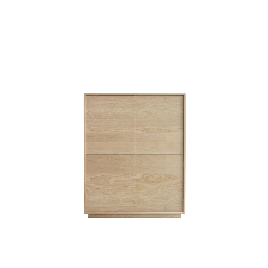 Expormim, Tall Cabinet in Solid Oak with 4 Wood Doors