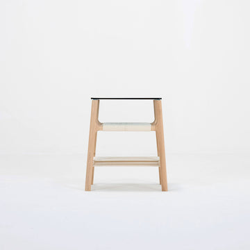 Gazzda Fawn Side Table in solid Oak, Rope, and Glass | Spencer Interiors