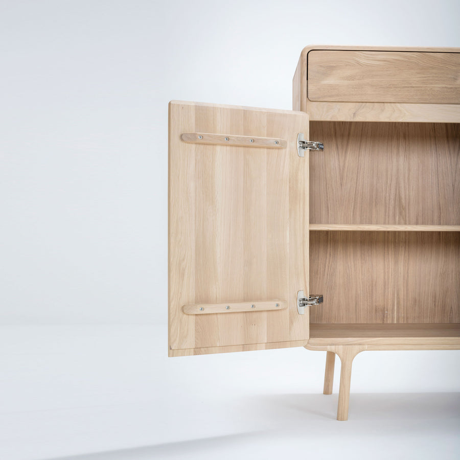 Gazzda Fawn Cabinet in solid Oak , door | Spencer Interiors