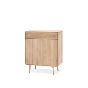 Gazzda Fawn Cabinet in solid Oak , turned front | Spencer Interiors
