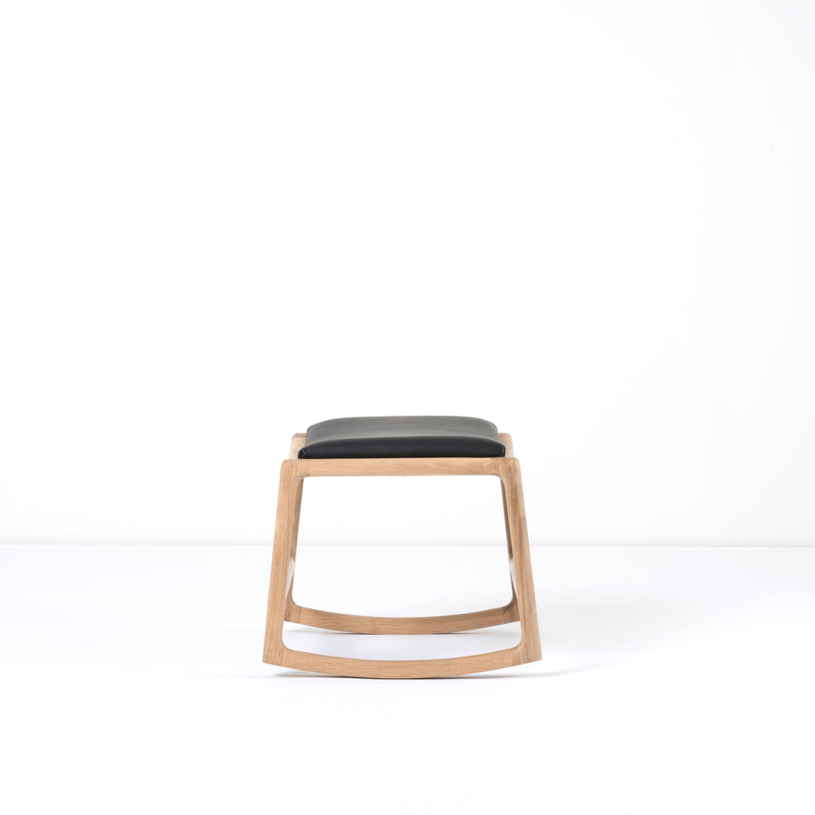 Gazzda Dedo Footstool in solid whitened Oak, profile