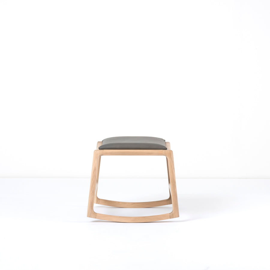 Gazzda Dedo Footstool in solid whitened Oak profile 2