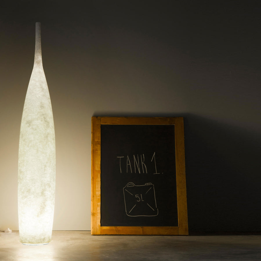 In-es Tank 1 illuminated floor vase, turned on, made in Italy