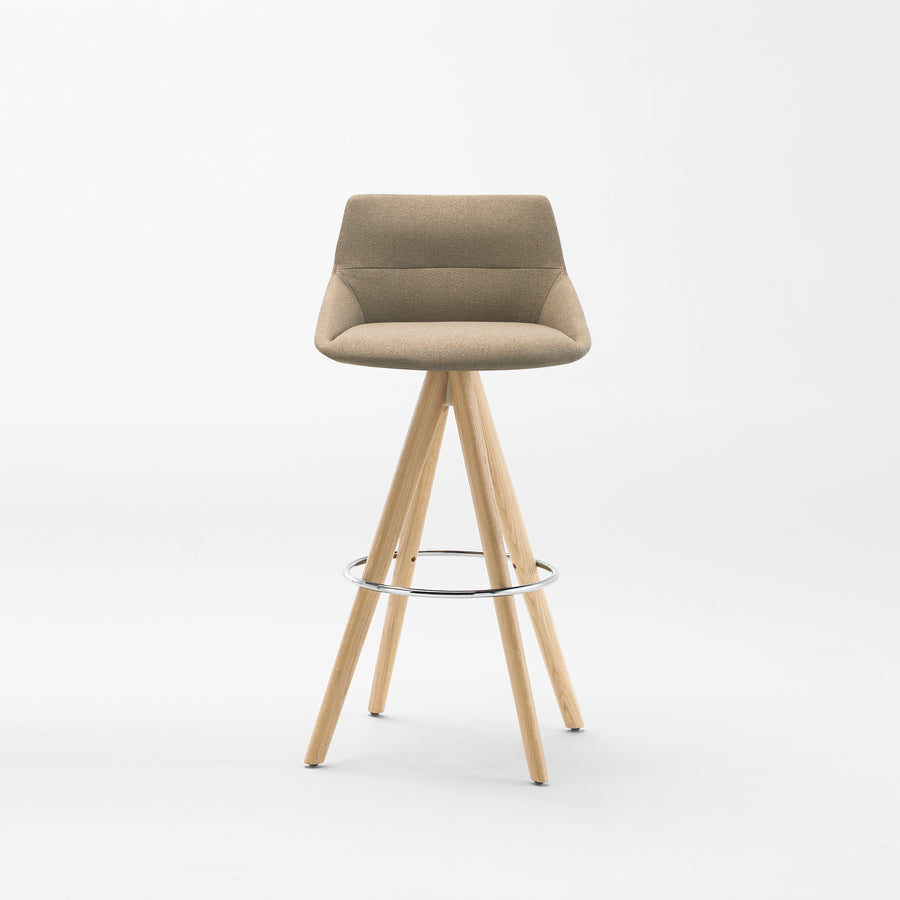 Inclass Dunas Stool With Wooden Swivel Base