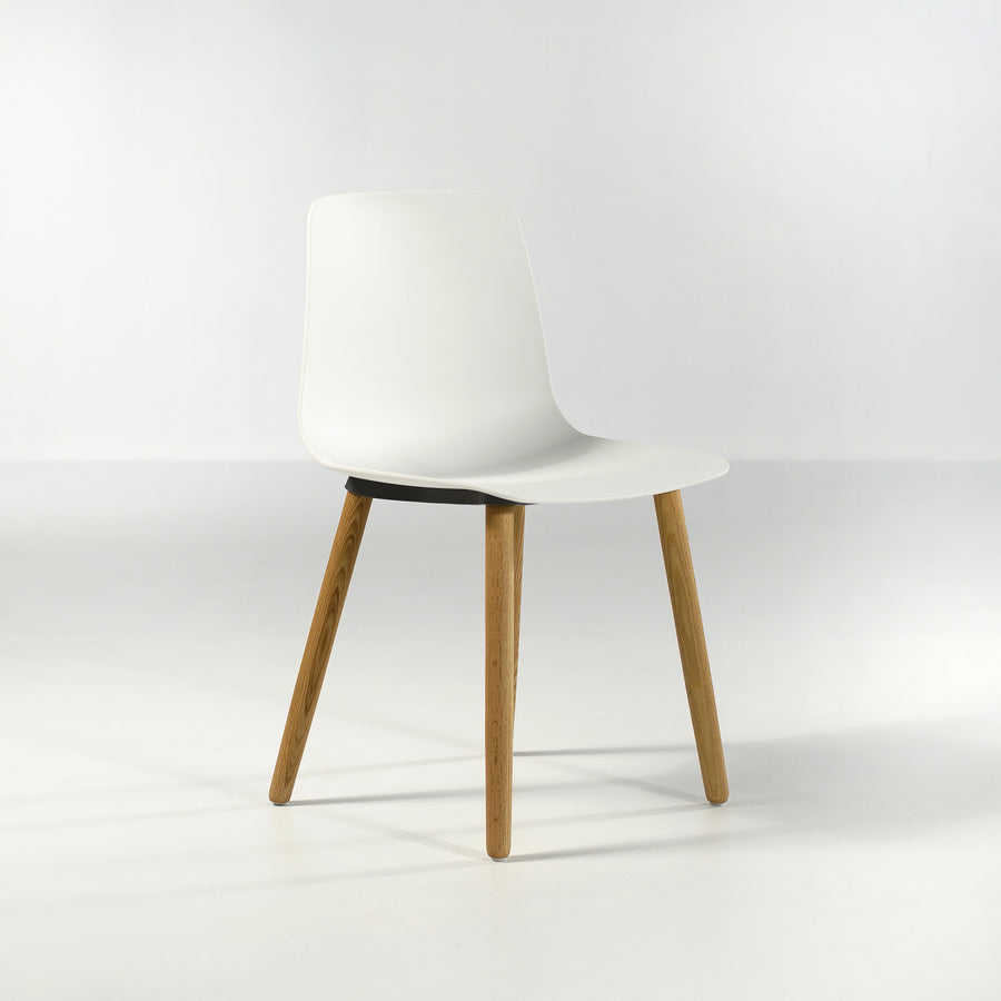Inclass Varya Wooden Legs Chair, front turned - Made in Spain, © Spencer Interiors Inc.