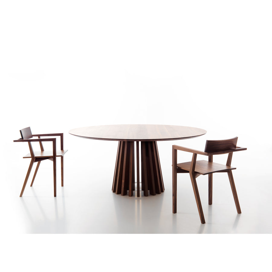 Lando Aria Table in Solid Wood, Walnut