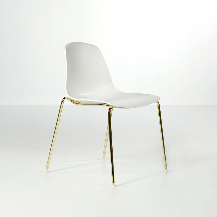 Luxy Italy, Special Edition Epoca Chair White, Brass, © Spencer Interiors Inc. 