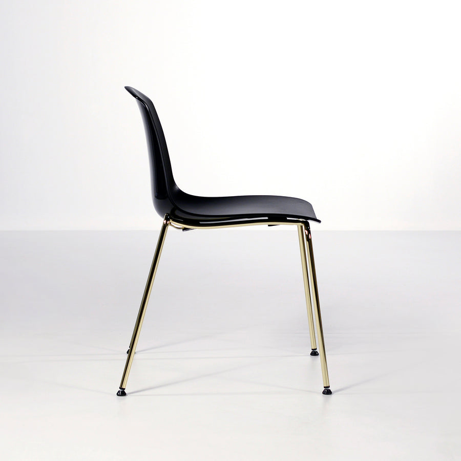 Luxy Italy, Special Edition Epoca Chair Black, Brass, profile, © Spencer Interiors Inc. 