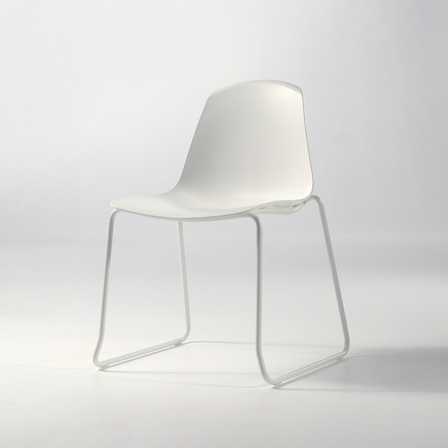 Luxy Epoca Sled Base Chair in All White 3, © Spencer Interiors Inc.
