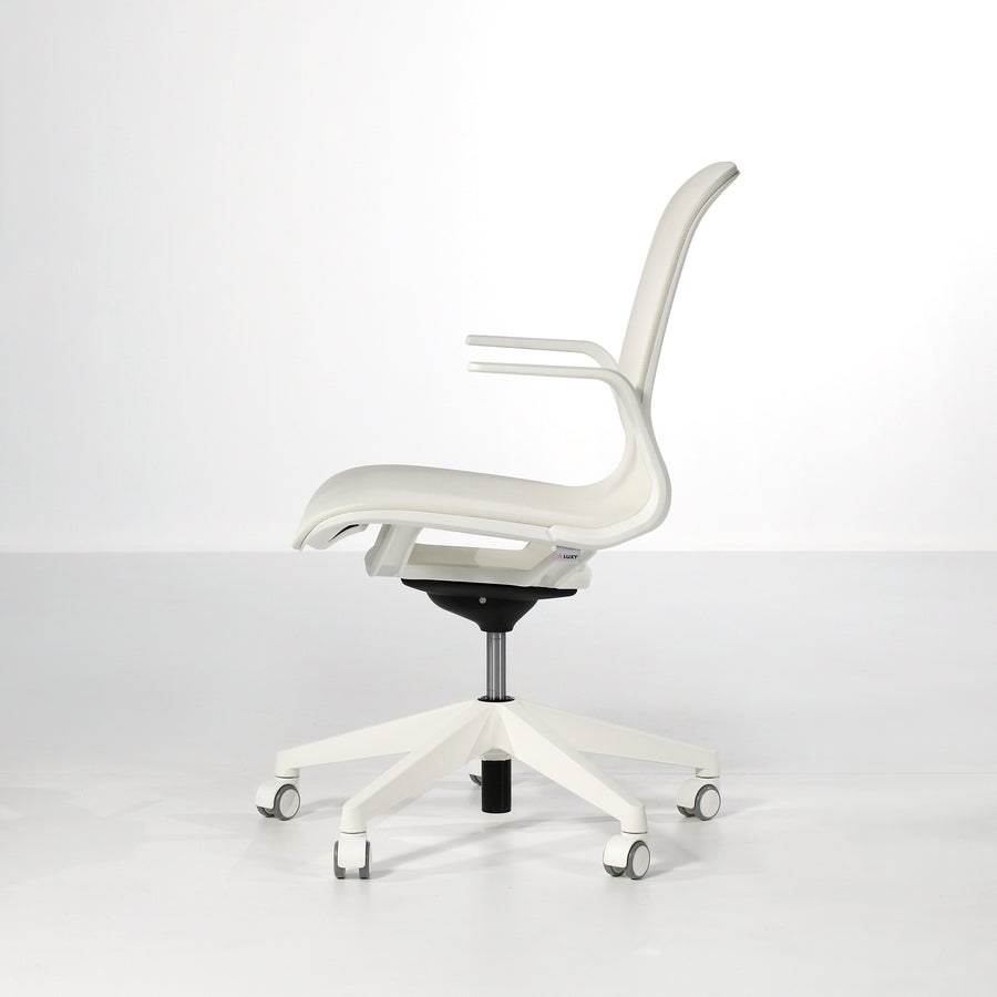 Luxy SmartLight Armchair in White, profile - made in Italy, © Spencer Interiors Inc.