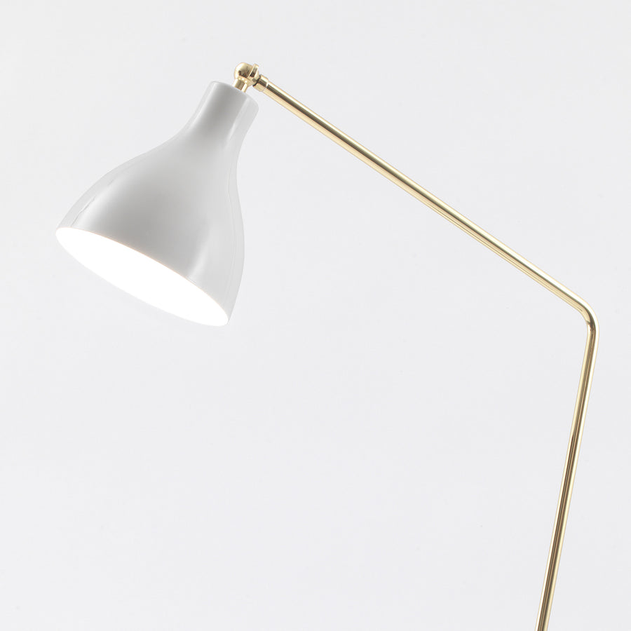 Tato Italia, Lady V Inclined Lamp, Brass, White Shade