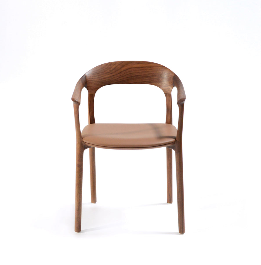 MS&WOOD Elle Armchair in Walnut, front