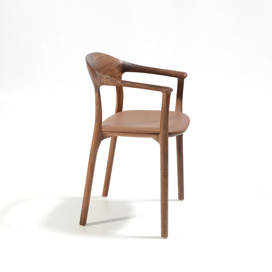 MS&WOOD Elle Armchair in Walnut, side